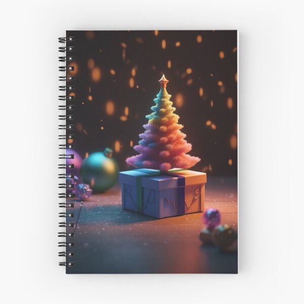 Item preview, Toy mini Christmas tree and gift box, neon lighting, bokeh background 5 designed and sold by jetaiart.