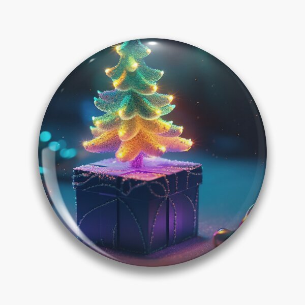 Item preview, Toy mini Christmas tree and gift box, neon lighting, bokeh background 6  designed and sold by jetaiart.