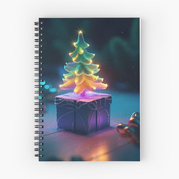 Item preview, Toy mini Christmas tree and gift box, neon lighting, bokeh background 6  designed and sold by jetaiart.