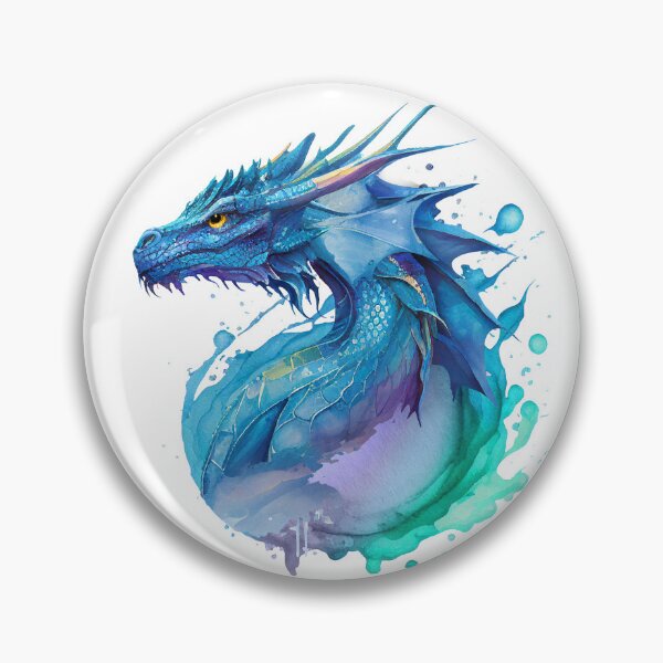 Item preview, Water Elemental Dragon Watercolor designed and sold by Art-by-Aelia.