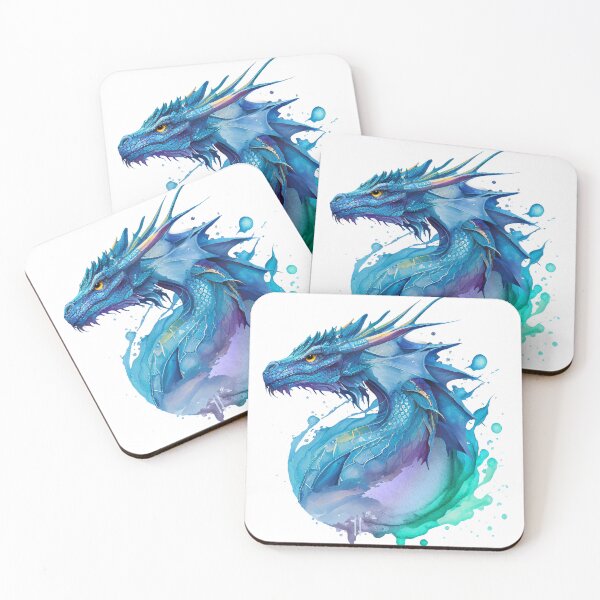 Item preview, Water Elemental Dragon Watercolor designed and sold by Art-by-Aelia.