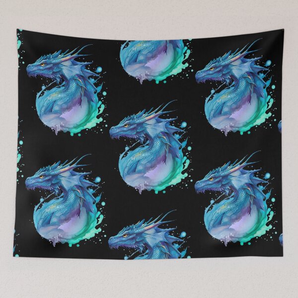 Item preview, Water Elemental Dragon Watercolor designed and sold by Art-by-Aelia.