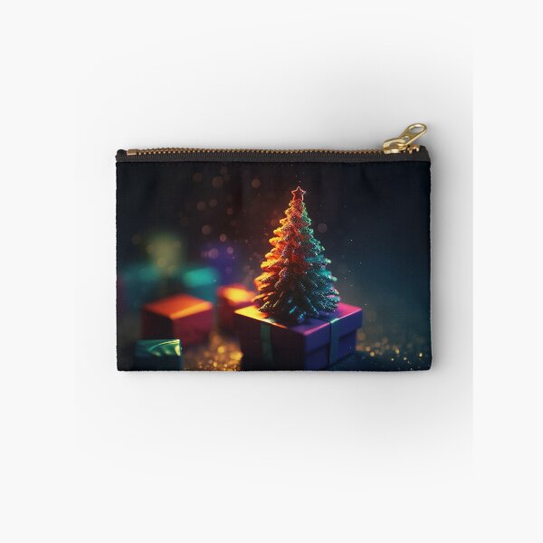Item preview, Copy of Toy mini Christmas tree and gift box, neon lighting, bokeh background 6  designed and sold by jetaiart.
