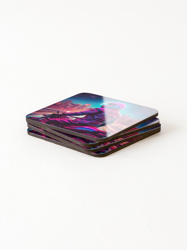 Thumbnail 4 of 5, Coasters (Set of 4), Cyber Rider designed and sold by DecadentDesign.