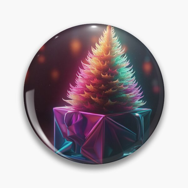 Item preview, Toy mini Christmas tree and gift box, neon lighting, bokeh background 8 designed and sold by jetaiart.