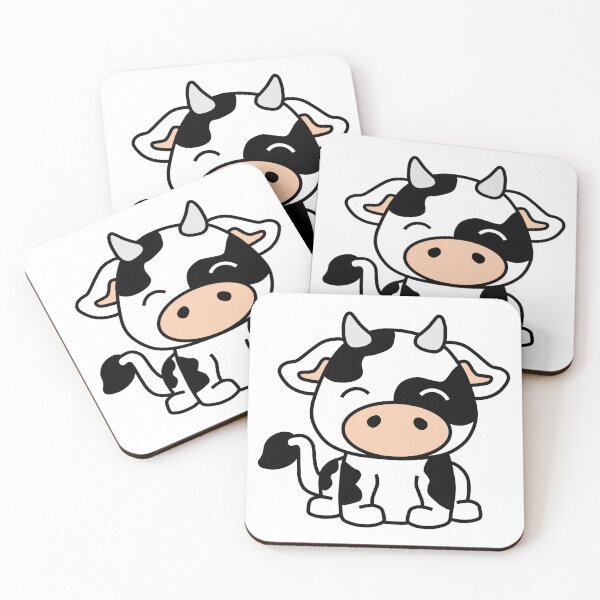 Aperçu de l'œuvre Vache tachetée noire et blanche mignonne créée et vendue par OrderofOps.