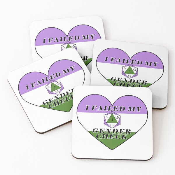 Item preview, Genderqueer - I failed my gender check - Natural 1 - Critical Fail - D&D Novelty designed and sold by CC's Designs.