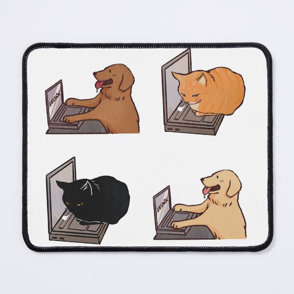 Item preview, Cats and Retriever Laptop Sticker Collections | Cute Funny cats and dog designed and sold by Golden Turtle Studio.