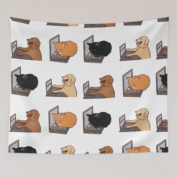 Item preview, Cats and Retriever Laptop Sticker Collections | Cute Funny cats and dog designed and sold by Golden Turtle Studio.
