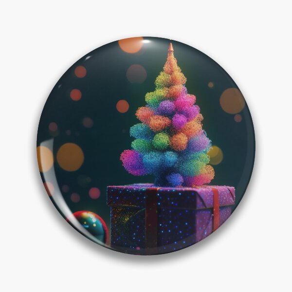 Item preview, Toy mini Christmas tree and gift box, neon lighting, bokeh background 11 designed and sold by jetaiart.
