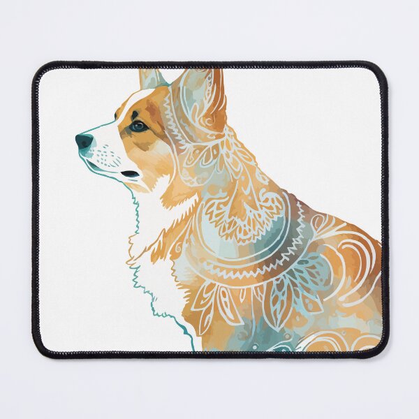 Item preview, A Corgi Overlaid with Bohemian Pattern in Watercolor - Boho Animals designed and sold by GVRDesign.