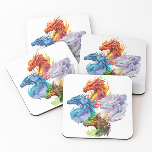 Item preview, Elemental Dragon Watercolor Featuring Earth, Air, Fire, and Water designed and sold by Art-by-Aelia.