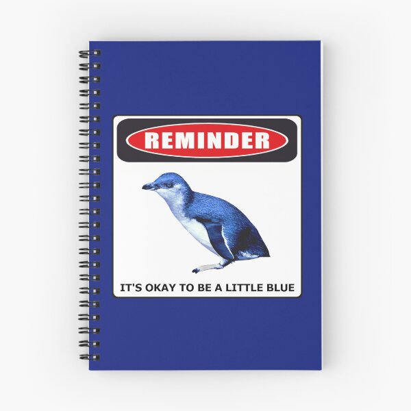 Item preview, Reminder danger sign it's okay to be a little blue penguin (Blue #0F1D7B background)  designed and sold by SBPenguins.