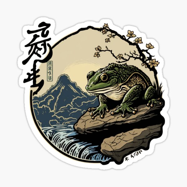 Item preview, Ukiyo-e Frog on Boulder designed and sold by ModernStyle610.