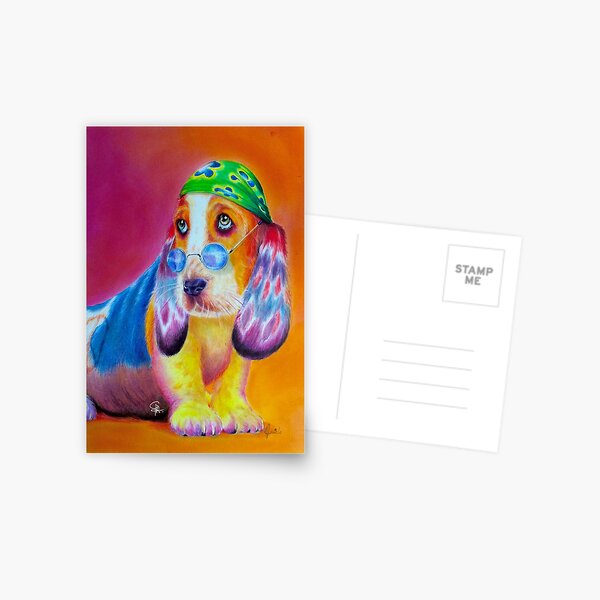 Hippie Doggy Postcard