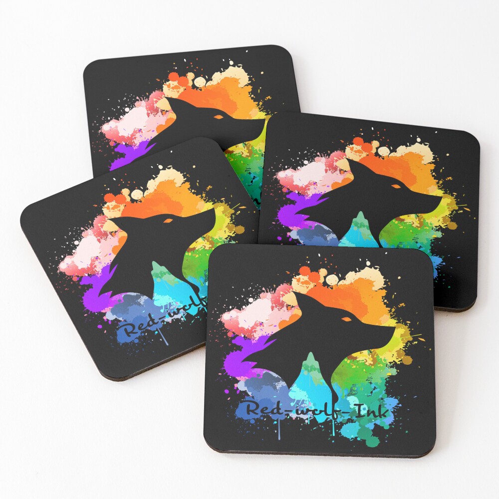 Item preview, Coasters (Set of 4) designed and sold by Red-wolf-Ink.