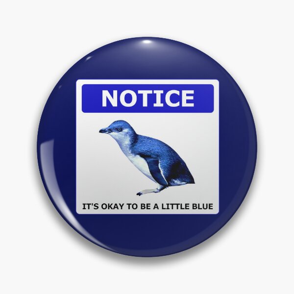Item preview, Notice it's okay to be a little blue penguin (Dark Blue #060D5B background) designed and sold by SBPenguins.