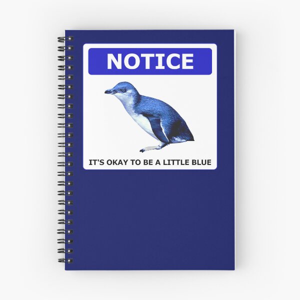 Item preview, Notice it's okay to be a little blue penguin (Dark Blue #060D5B background) designed and sold by SBPenguins.