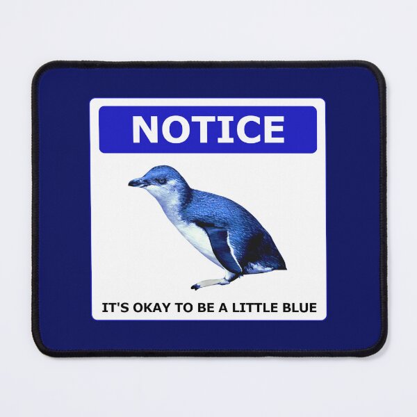 Item preview, Notice it's okay to be a little blue penguin (Dark Blue #060D5B background) designed and sold by SBPenguins.