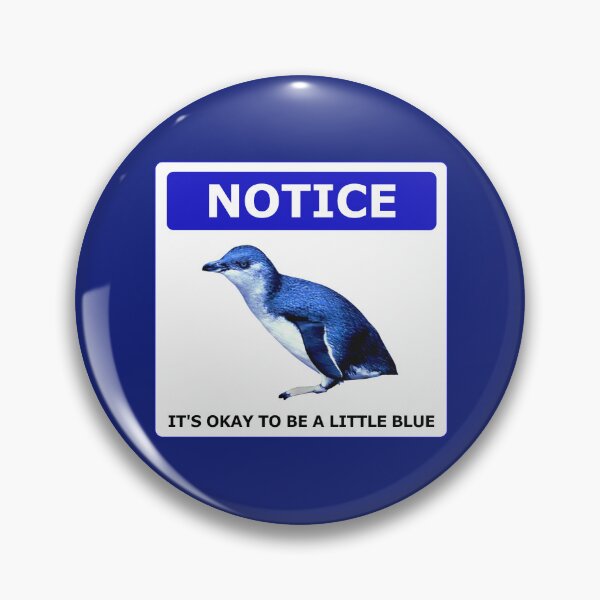Item preview, Notice it's okay to be a little blue penguin (Blue #0F1D7B background) designed and sold by SBPenguins.