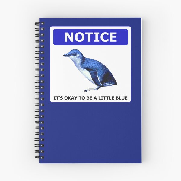 Item preview, Notice it's okay to be a little blue penguin (Blue #0F1D7B background) designed and sold by SBPenguins.
