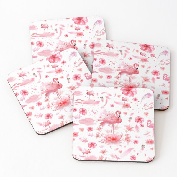 Item preview, Pink Flamingo Watercolor Seamless Flamingos Pattern designed and sold by SoccaTamam.