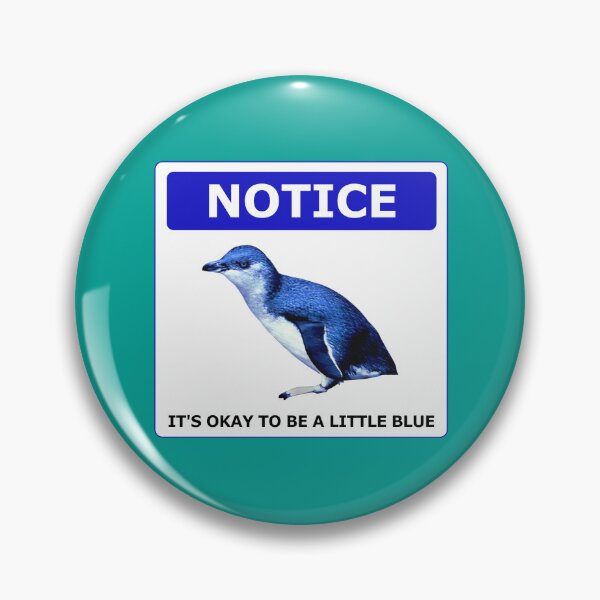 Item preview, Notice it's okay to be a little blue penguin (Teal #03A096 background) designed and sold by SBPenguins.