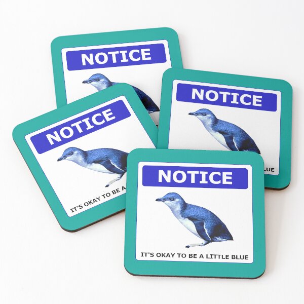 Item preview, Notice it's okay to be a little blue penguin (Teal #03A096 background) designed and sold by SBPenguins.