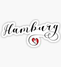 Hamburger Aufkleber, Herz Hamburg, ich liebe Hamburg Sticker