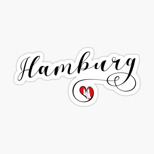Hamburger Aufkleber, Herz Hamburg, ich liebe Hamburg Sticker