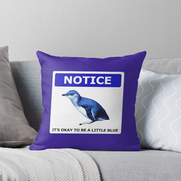 Item preview, Notice it's okay to be a little blue penguin (Dark Purple #3A2096 background) designed and sold by SBPenguins.