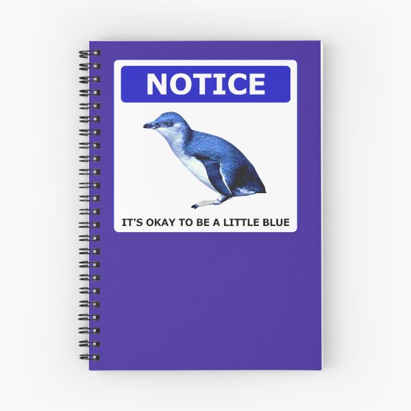 Item preview, Notice it's okay to be a little blue penguin (Dark Purple #3A2096 background) designed and sold by SBPenguins.