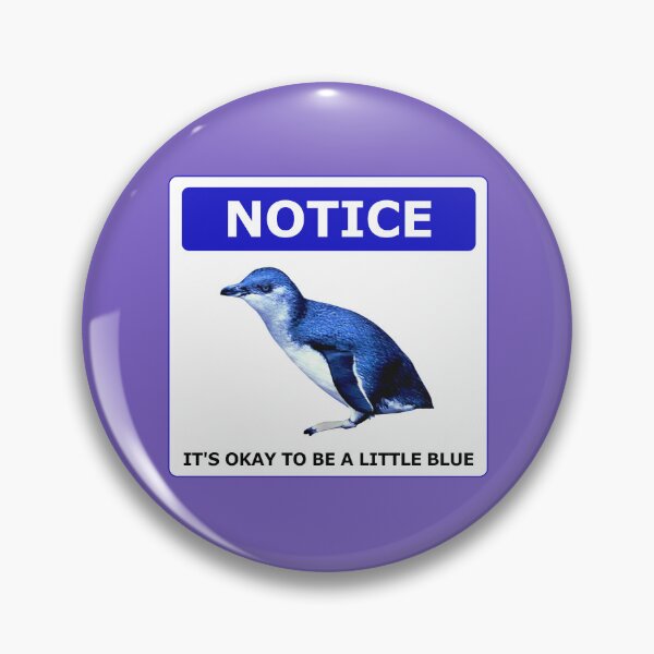 Item preview, Notice it's okay to be a little blue penguin (Light Purple #795FC1 background) designed and sold by SBPenguins.