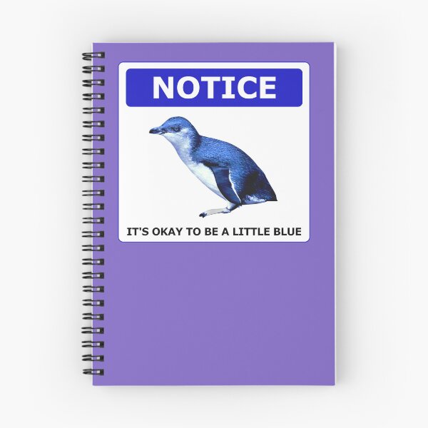 Item preview, Notice it's okay to be a little blue penguin (Light Purple #795FC1 background) designed and sold by SBPenguins.