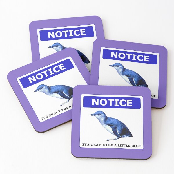 Item preview, Notice it's okay to be a little blue penguin (Light Purple #795FC1 background) designed and sold by SBPenguins.