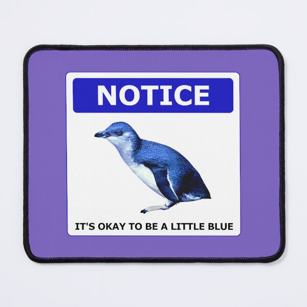 Item preview, Notice it's okay to be a little blue penguin (Light Purple #795FC1 background) designed and sold by SBPenguins.