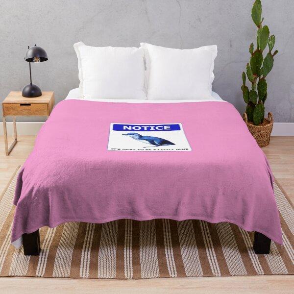 Item preview, Notice it's okay to be a little blue penguin (Pink #F699CD background) designed and sold by SBPenguins.