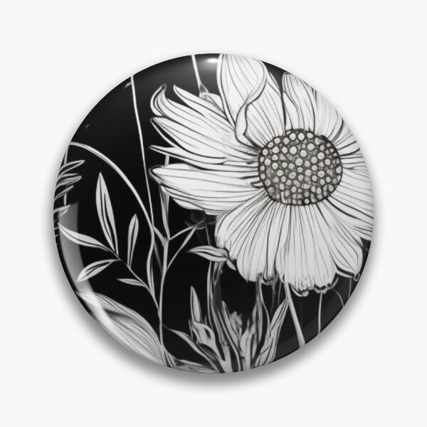 Item preview, Black and White Floral Print designed and sold by Krizelle Flores.