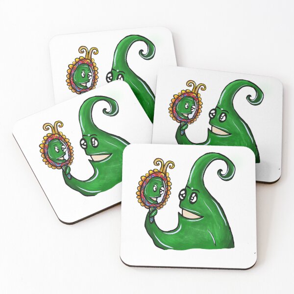 Item preview, cartoon The green scroll looks in the mirror. designed and sold by 236Reel.