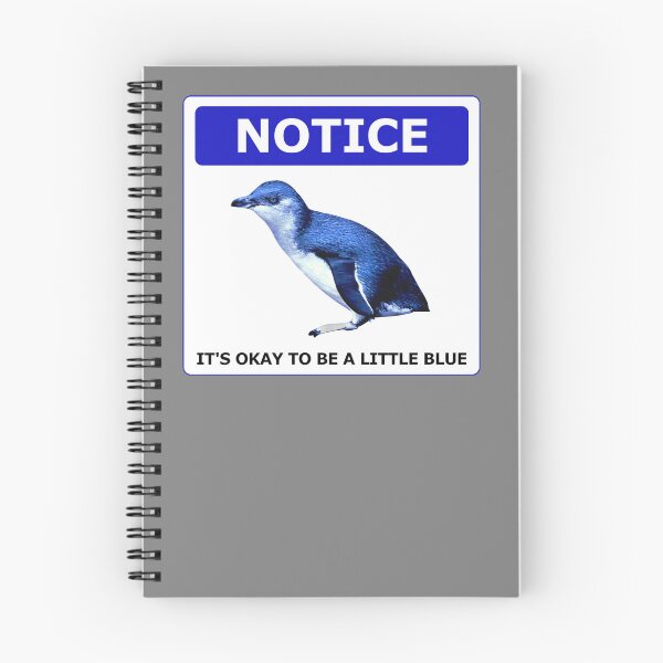 Item preview, Notice it's okay to be a little blue penguin (Grey #808080 background) designed and sold by SBPenguins.