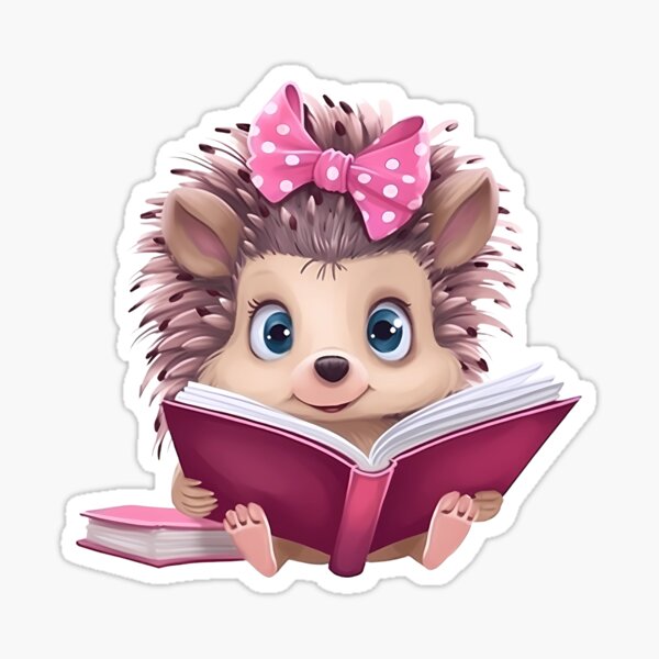 Bookworm Hedgehog: Reading is a Prickly Pleasure! Sticker Sticker