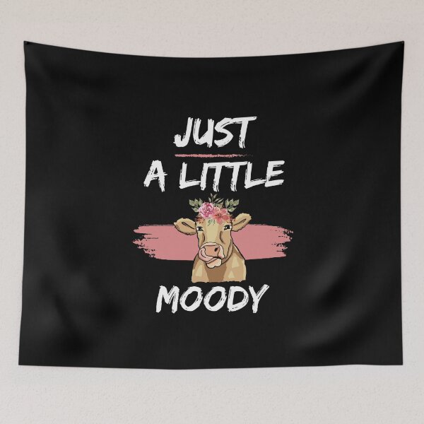 Item preview, Just a little moody | just a little moody cow with flowers designed and sold by HStudioPrints.