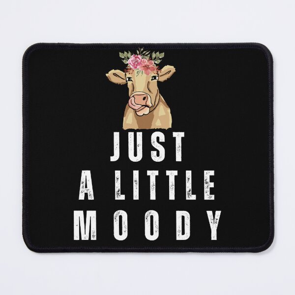 Item preview, Just a little moody | just a little moody cow with flowers designed and sold by HStudioPrints.