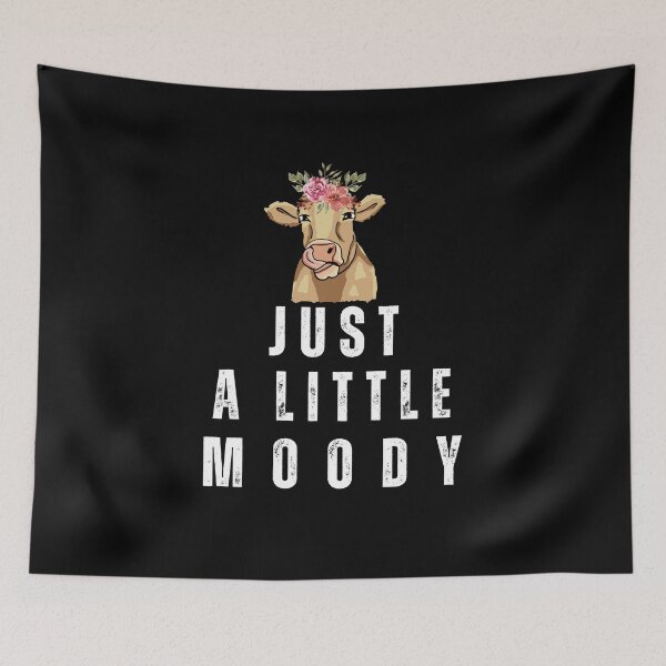 Item preview, Just a little moody | just a little moody cow with flowers designed and sold by HStudioPrints.