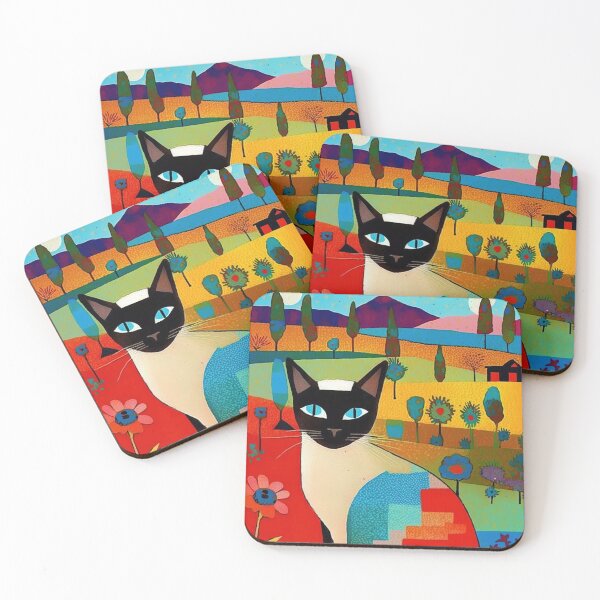 Item preview, Abstract Landscape with Siamese Cat designed and sold by kansaikate.