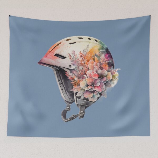 Item preview, Watercolor Floral Skiing Helmet designed and sold by matexka.