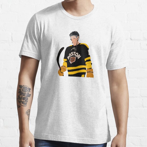 Boston Bruins Mens Grey Logo Emblem 3/4 Sleeve T Shirt
