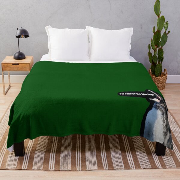 Item preview, Galapagos Penguin would rather be birding birdwatching (Dark Green #014606 background)  designed and sold by SBPenguins.