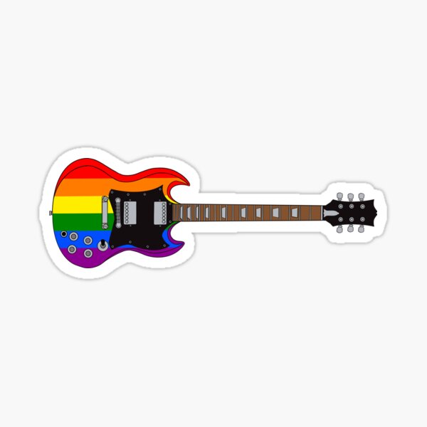 Artikel-Vorschau von E-Gitarre mit Regenbogen-Pride-Flagge, designt und verkauft von skye-studio.
