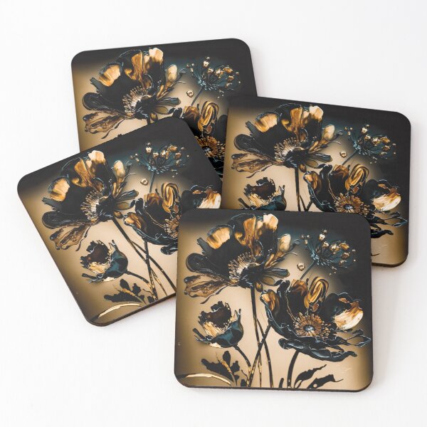 Item preview, Black and Gold Poppy's designed and sold by MedusaPrintArt.